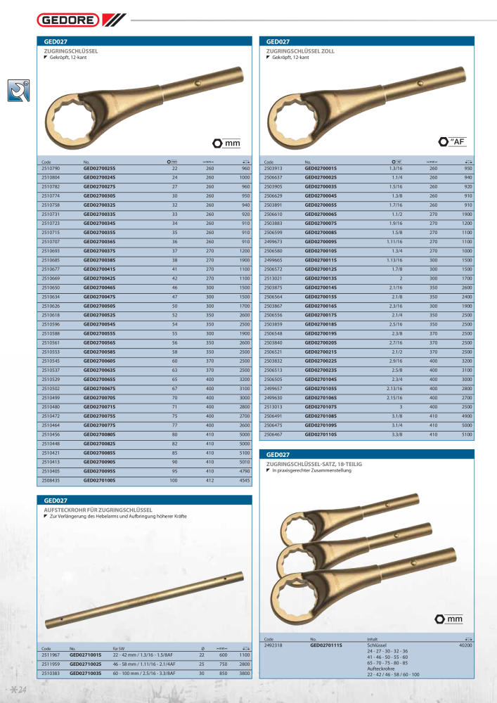 GEDORE funkenfreie Werkzeuge NR.: 2145 - Seite 24