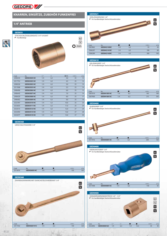 GEDORE funkenfreie Werkzeuge NO.: 2145 - Page 36