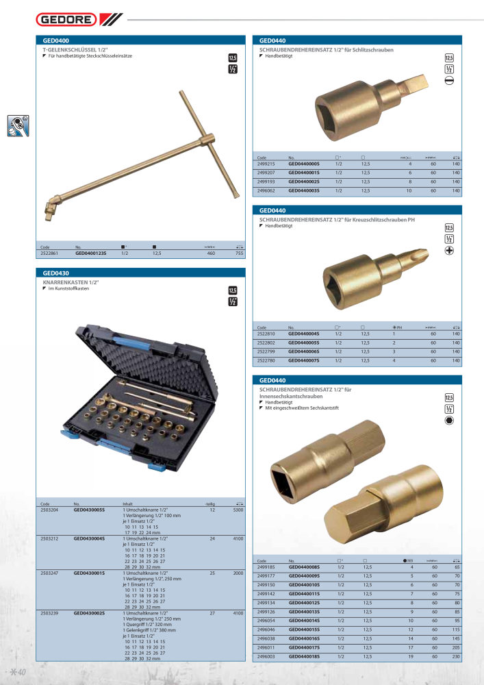 GEDORE funkenfreie Werkzeuge NR.: 2145 - Seite 40