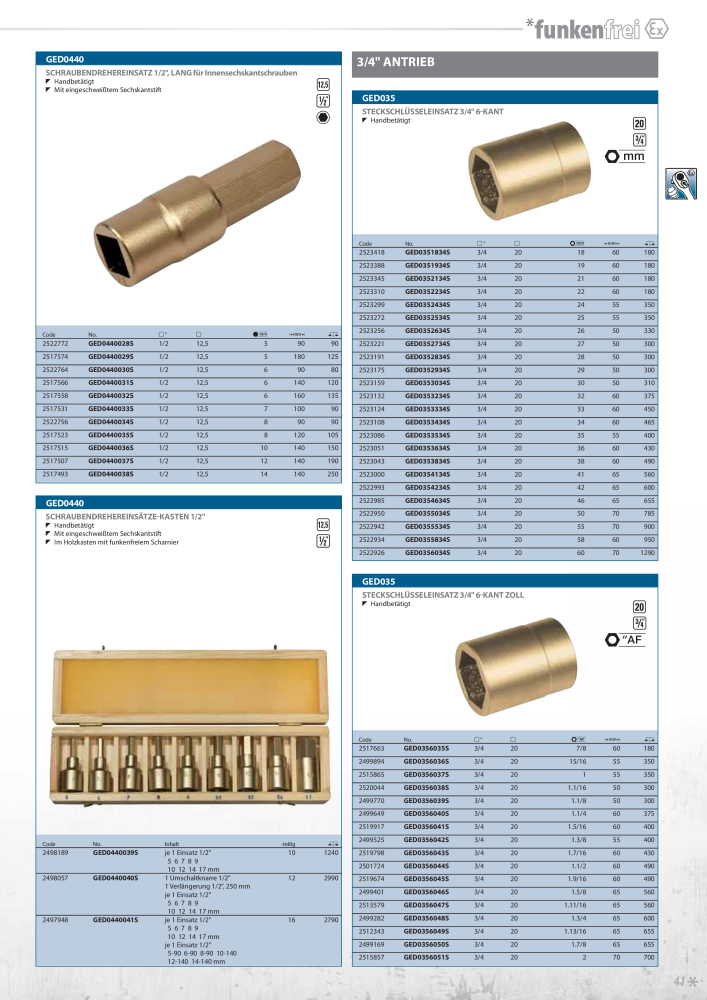 GEDORE funkenfreie Werkzeuge NR.: 2145 - Seite 41