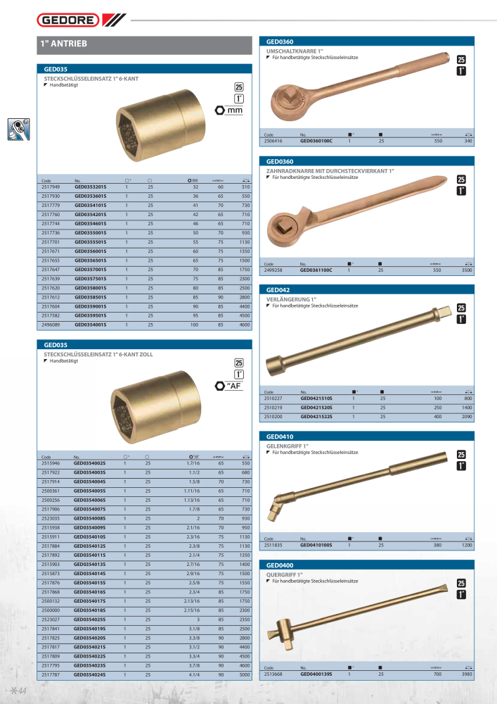 GEDORE funkenfreie Werkzeuge NR.: 2145 - Seite 44