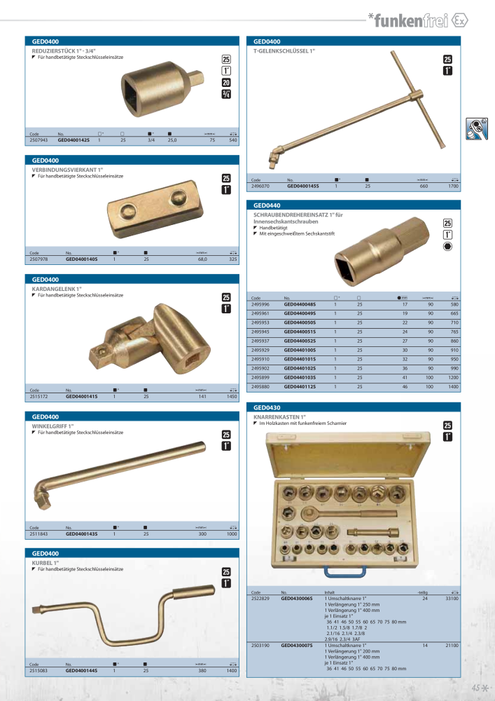 GEDORE funkenfreie Werkzeuge NR.: 2145 - Pagina 45