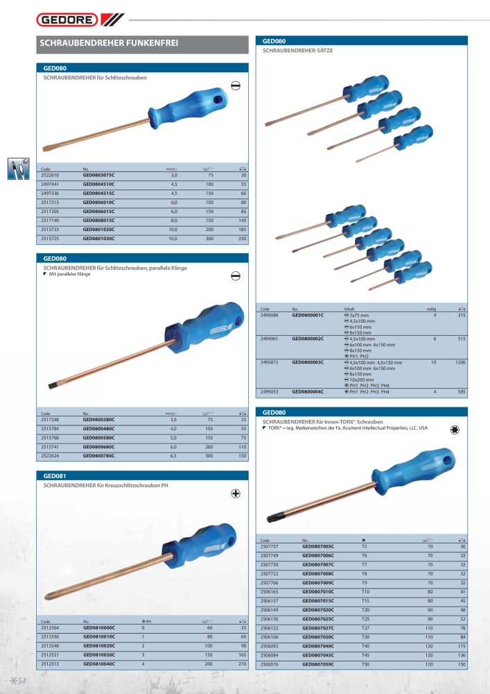 GEDORE funkenfreie Werkzeuge NR.: 2145 - Seite 48