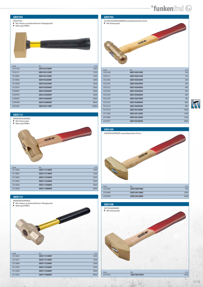 GEDORE funkenfreie Werkzeuge NR.: 2145 - Pagina 61