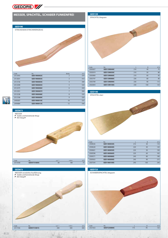 GEDORE funkenfreie Werkzeuge NR.: 2145 - Seite 70