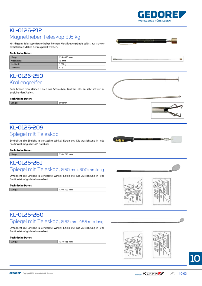 GEDORE Automotive KLANN Allgemeine Werkzeuge NR.: 216 - Seite 3