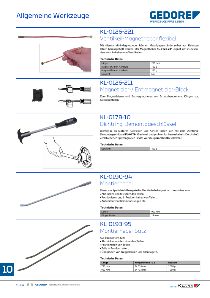 GEDORE Automotive KLANN Allgemeine Werkzeuge NR.: 216 - Seite 4