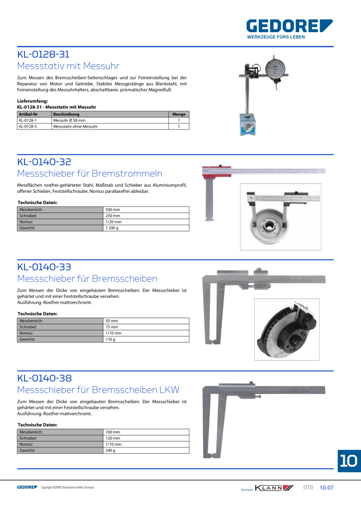 GEDORE Automotive KLANN Allgemeine Werkzeuge NR.: 216 - Seite 7