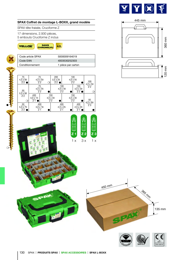 Catalogue des vis SPAX NR.: 2161 - Seite 130