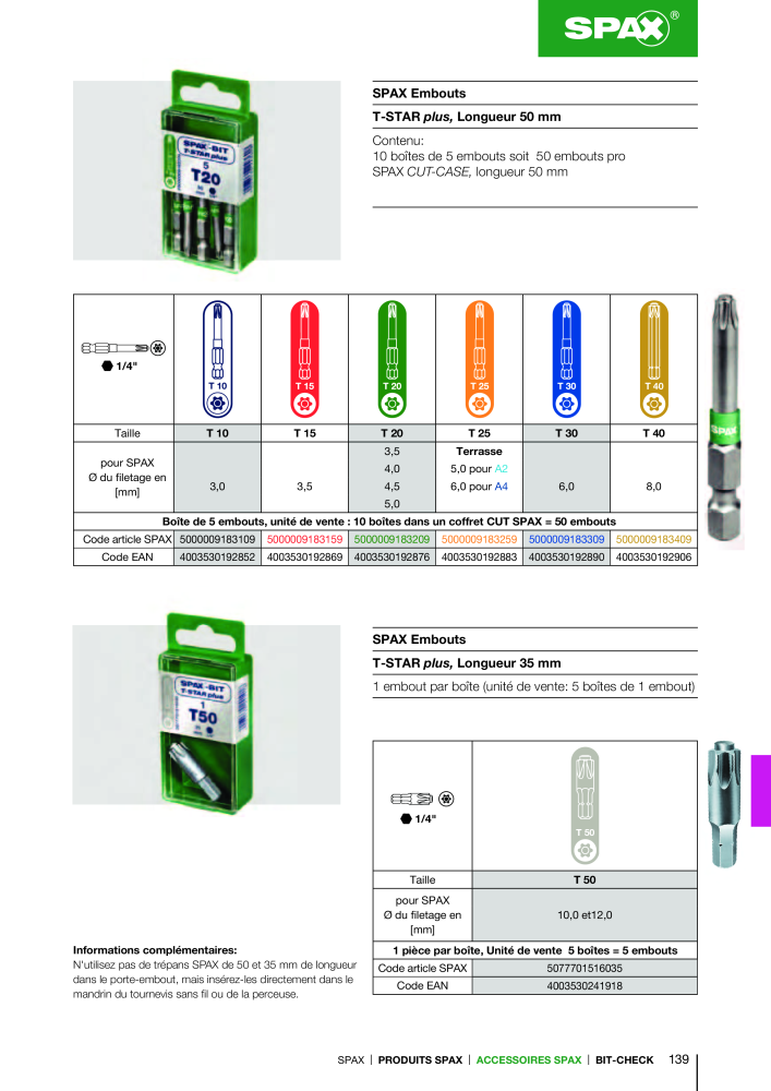 Catalogue des vis SPAX NR.: 2161 - Seite 139