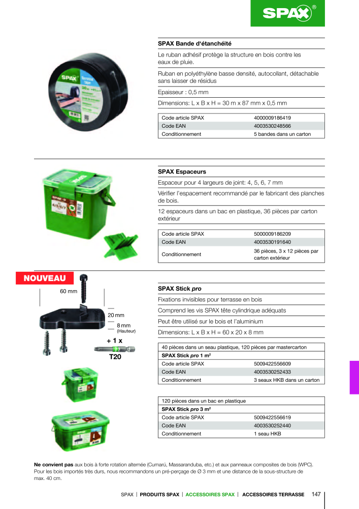 Catalogue des vis SPAX NR.: 2161 - Seite 147