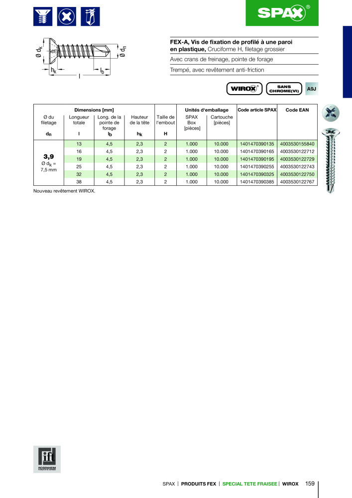 Catalogue des vis SPAX NO.: 2161 - Page 159