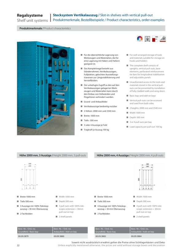 LOKOMA VERTICAAL PULL-OUT RACK 2000 HIGH AF w. 4 TOEVOEGINGEN, 2 VLOEREN 00.09.3884