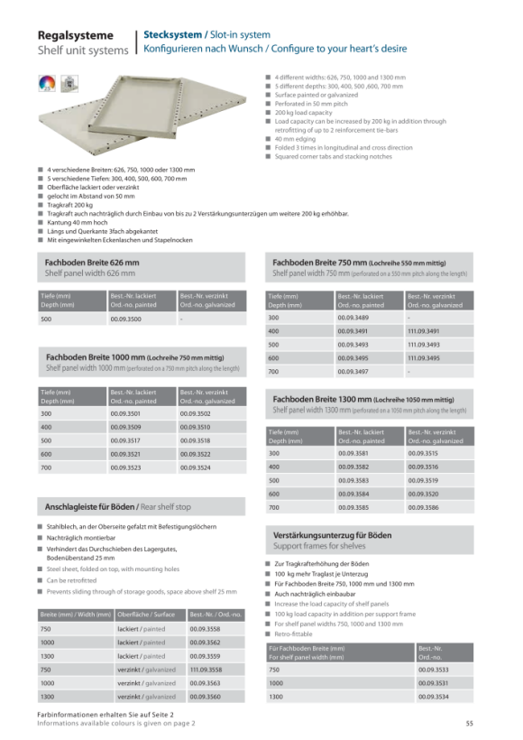 LOKOMA SPALTABDECKUNG, VERZINKT FÜR REGALTIEFE 600 111.09.3569