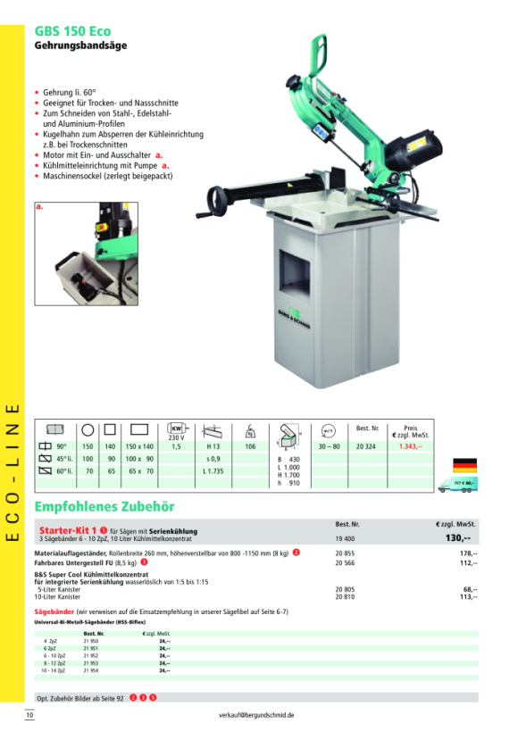 Berg & Schmid Bi-Metall-Bandsägeblatt für PBS 171 ESC 3 ZpZ 21920