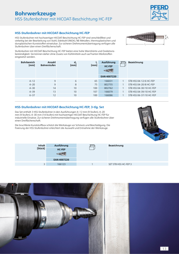 PFERD HSS-stappenboor STB HSS 04-12/6 HC-FEP 25201041