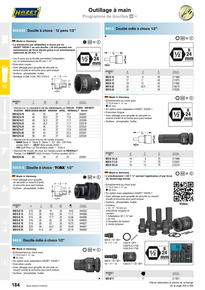 HAZET catalogue principal NO.: 2203 - Page 184