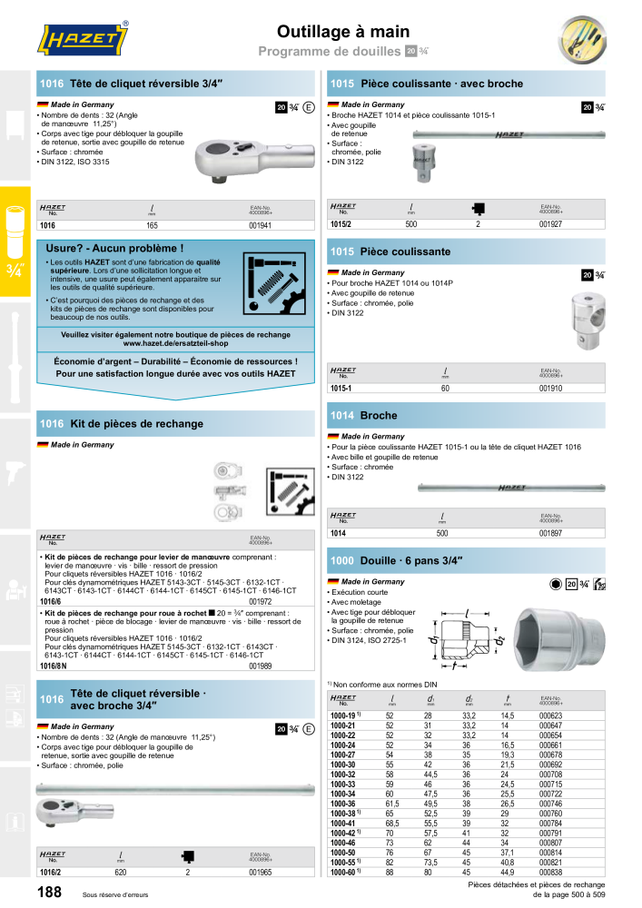 HAZET catalogue principal NR.: 2203 - Pagina 188