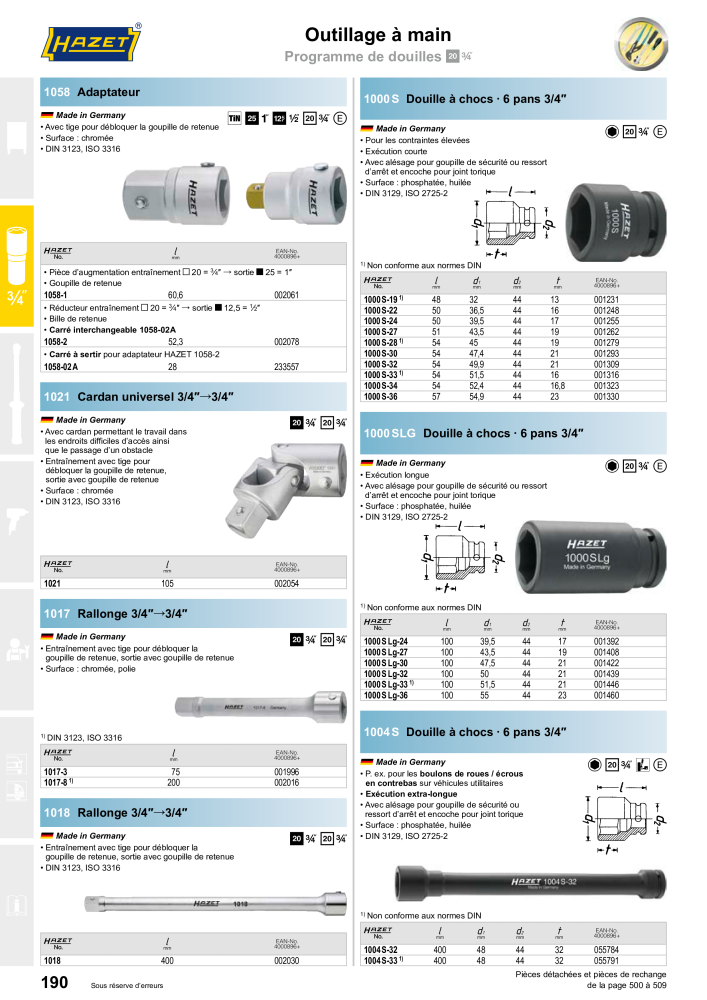 HAZET catalogue principal Nb. : 2203 - Page 190