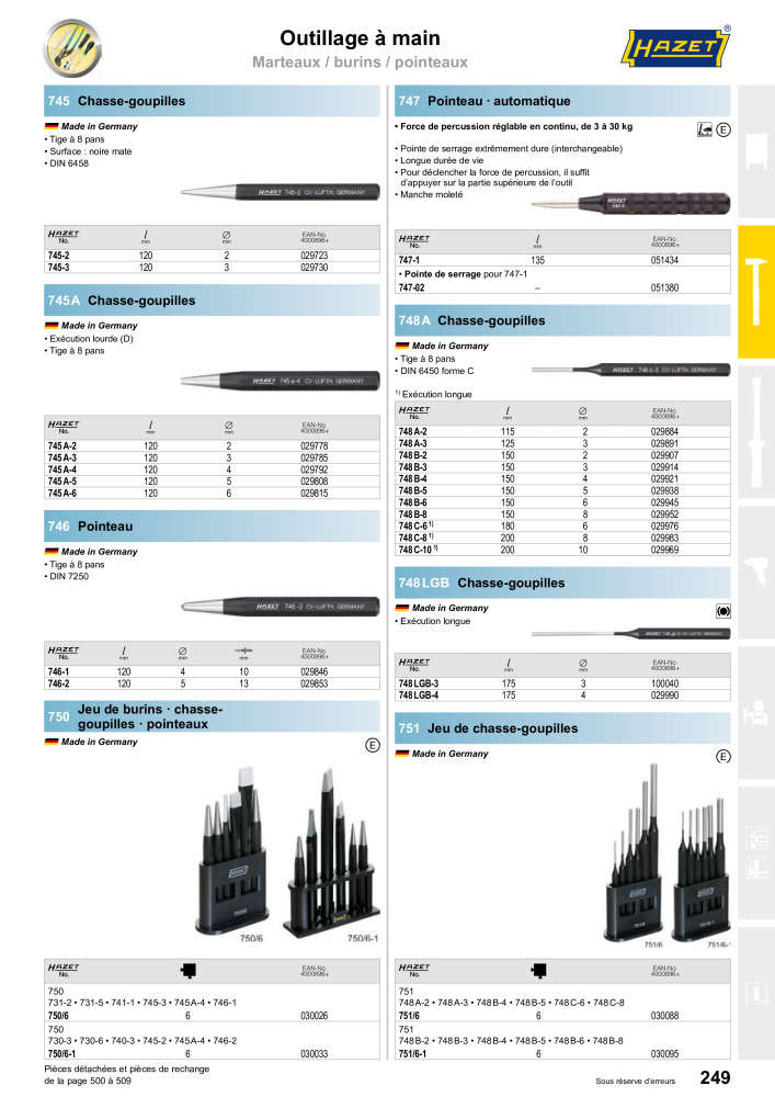 HAZET catalogue principal Nº: 2203 - Página 249