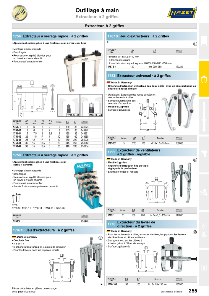 HAZET catalogue principal Nb. : 2203 - Page 255