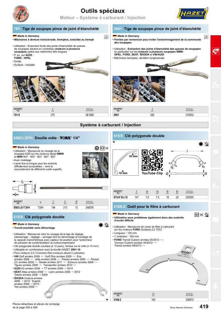 HAZET catalogue principal NO.: 2203 - Page 419