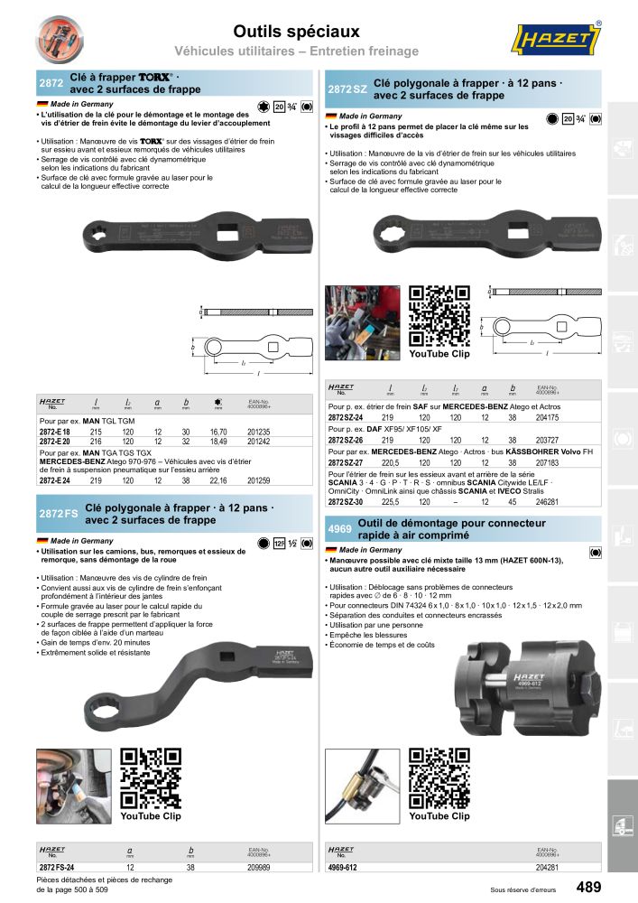 HAZET catalogue principal Nb. : 2203 - Page 489