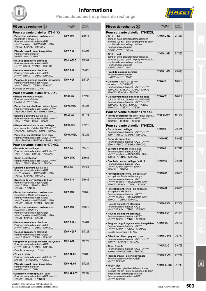 HAZET catalogue principal Nb. : 2203 - Page 503