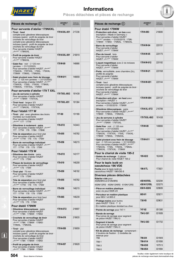 HAZET catalogue principal n.: 2203 - Pagina 504