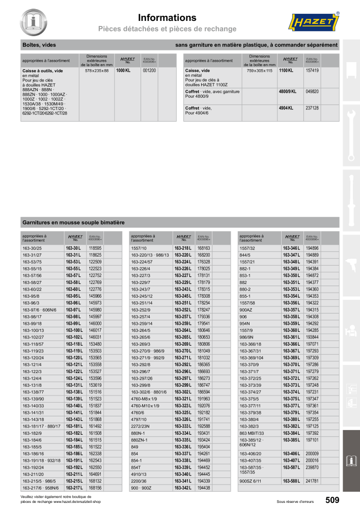 HAZET catalogue principal NR.: 2203 - Pagina 509