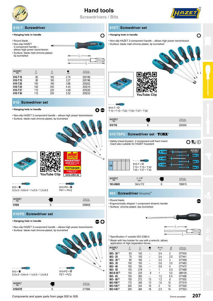 HAZET Main Catalog Nº: 2204 - Página 207