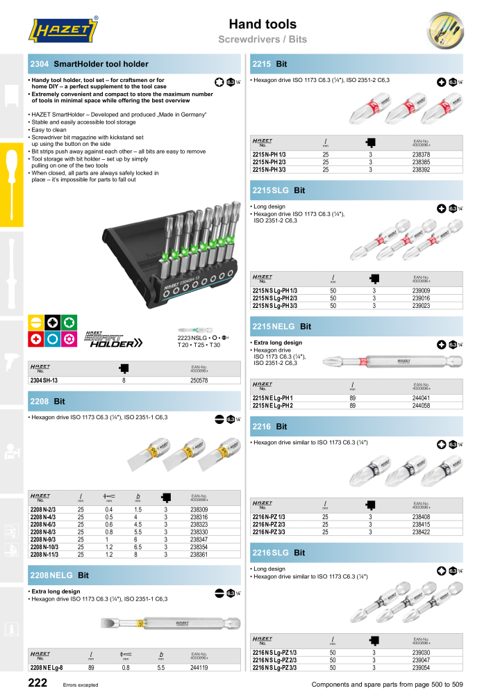 HAZET Main Catalog Nº: 2204 - Página 222