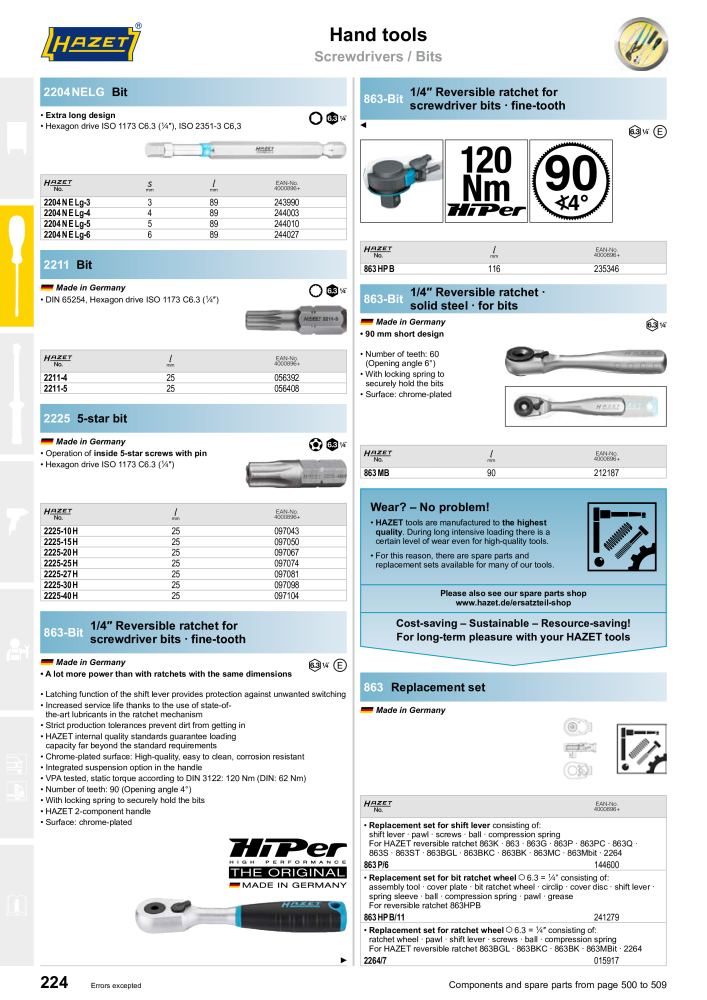 HAZET Main Catalog Nb. : 2204 - Page 224