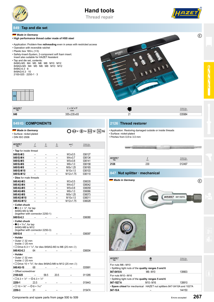 HAZET Main Catalog Nº: 2204 - Página 267