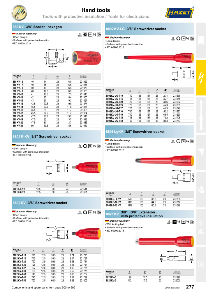 HAZET Main Catalog Nº: 2204 - Página 277