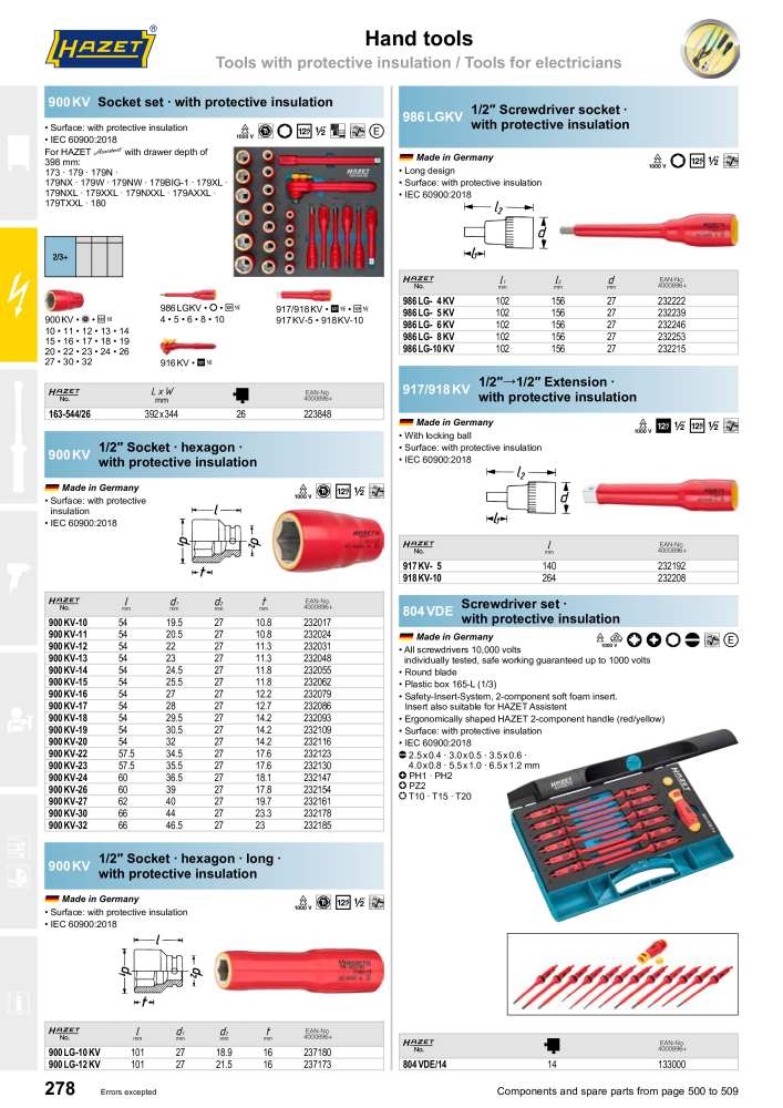 HAZET Main Catalog Nº: 2204 - Página 278