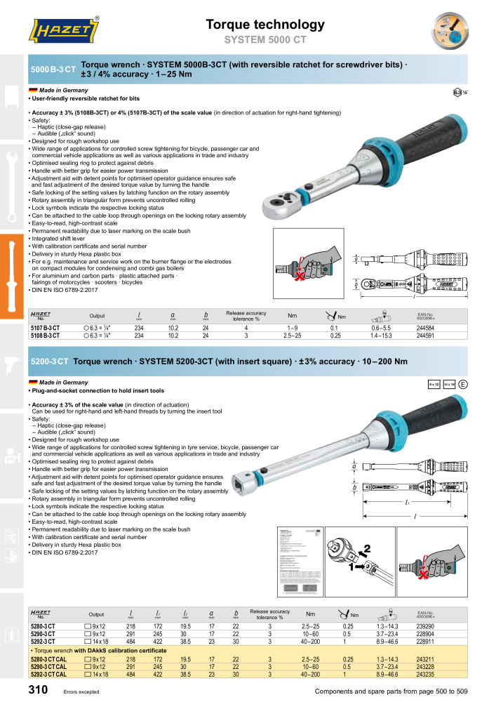 HAZET Main Catalog Nb. : 2204 - Page 310