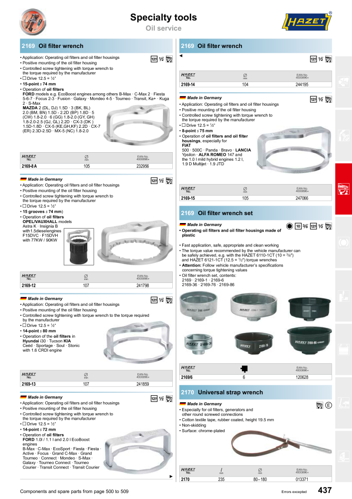 HAZET Main Catalog Nº: 2204 - Página 437