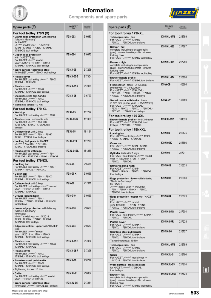 HAZET Main Catalog n.: 2204 - Pagina 503