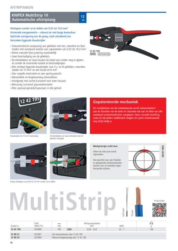 Knipex 1 set of spare blades for 12 12 11 12 19 11