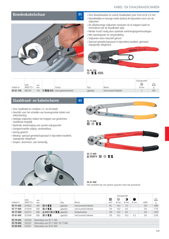 Knipex Hoofdcatalogus Nº: 2217 - Página 174