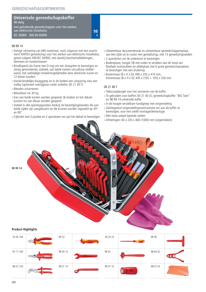 Knipex Hoofdcatalogus Nº: 2217 - Página 293