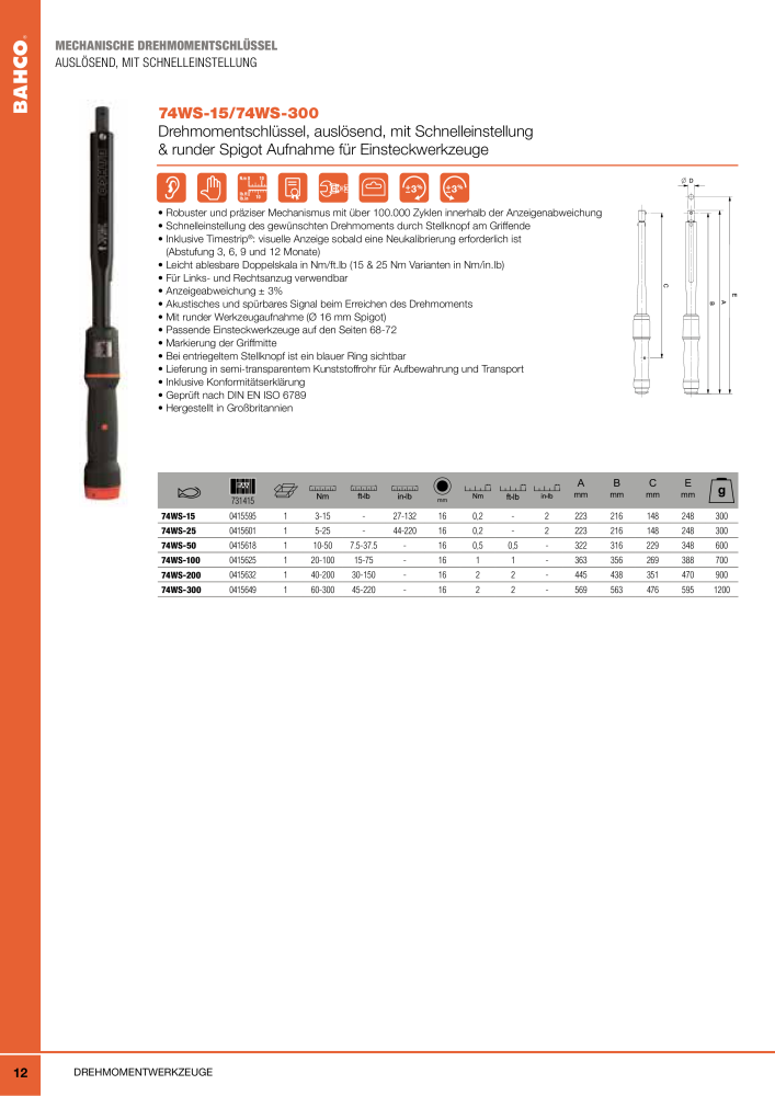 BAHCO Drehmomentwerkzeug NR.: 2226 - Seite 12
