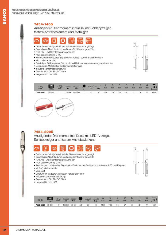 BAHCO Drehmomentwerkzeug NR.: 2226 - Seite 32