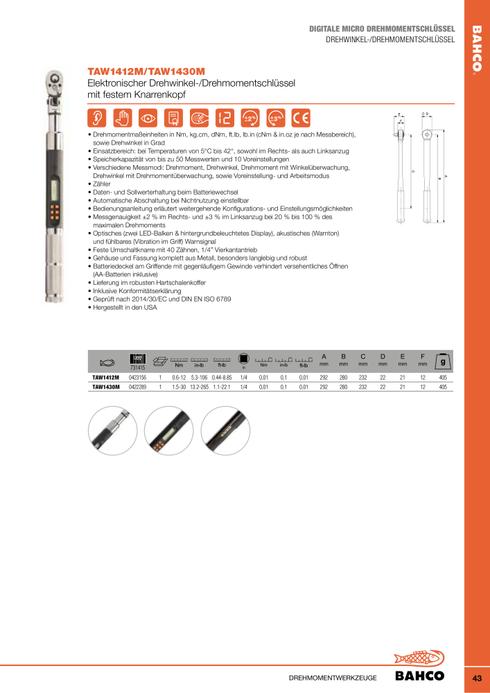 BAHCO Drehmomentwerkzeug NR.: 2226 - Seite 43