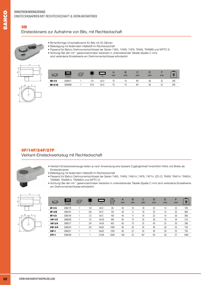 BAHCO Drehmomentwerkzeug NR.: 2226 - Seite 62
