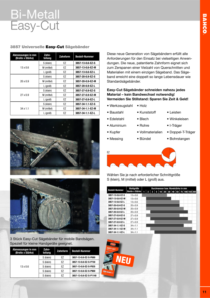 BAHCO Katalog Sägebänder NR.: 2228 - Seite 11