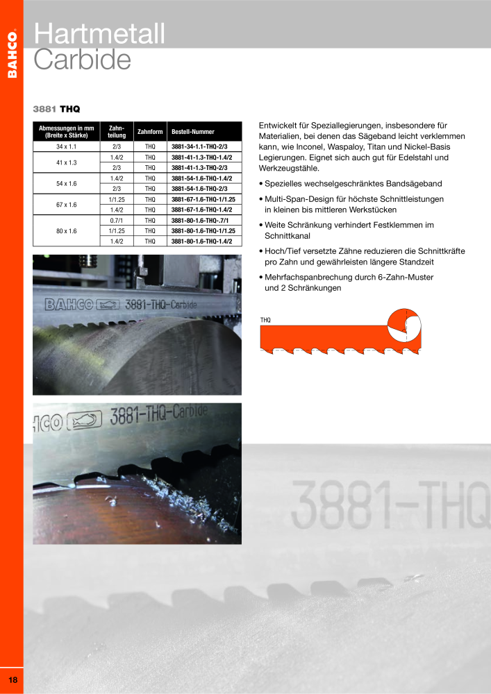 BAHCO Katalog Sägebänder NO.: 2228 - Page 18