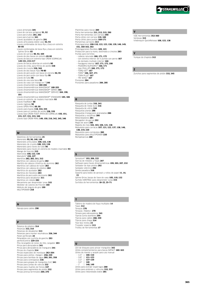 STAHLWILLE Catálogo principal de herramientas manuales NO.: 2248 - Page 367