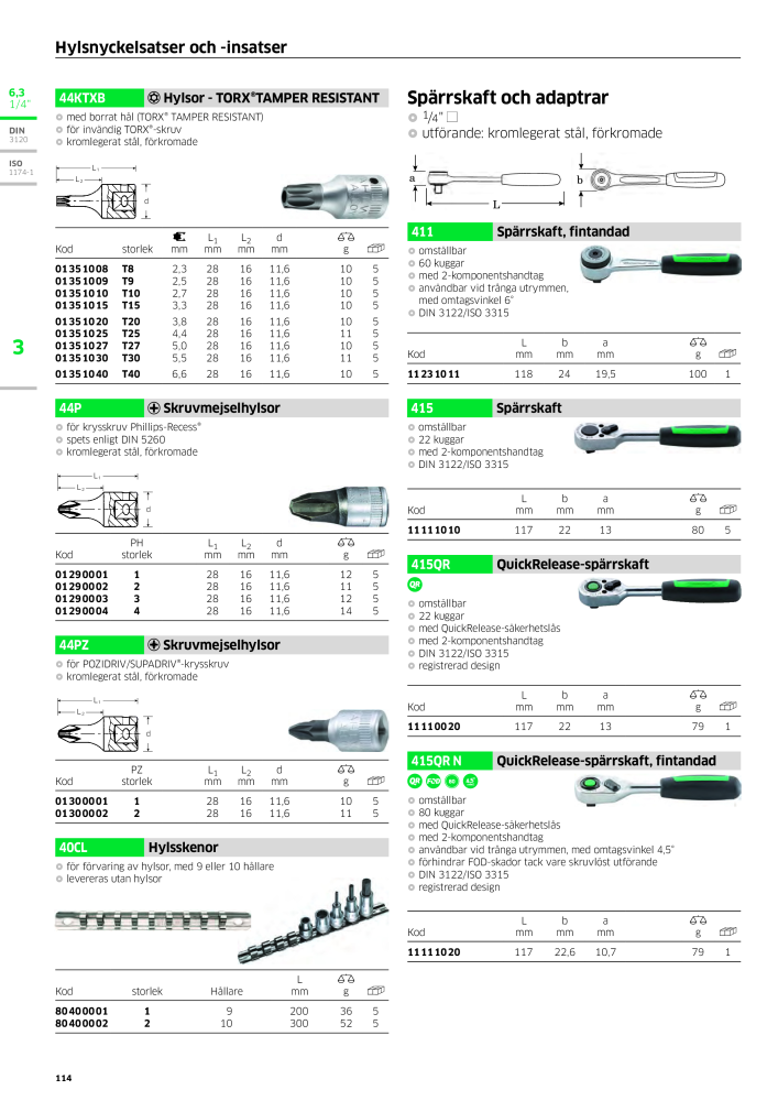 STAHLWILLE huvudkatalog handverktyg NEJ.: 2249 - Sida 116